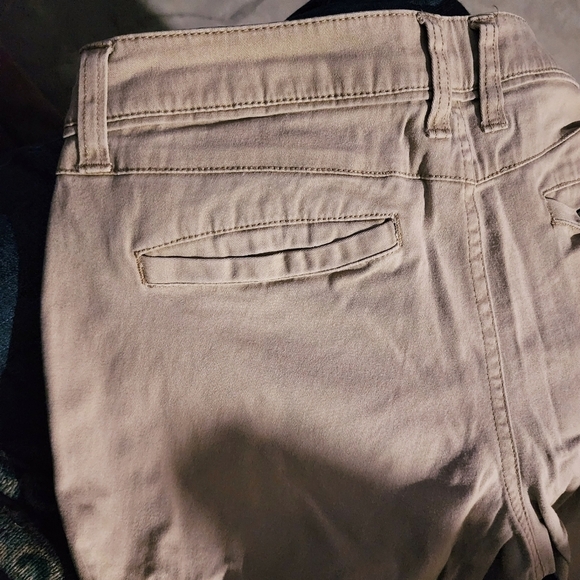 Arizona Khaki Pants Trousers Juniors Size 5 Long 5L Wide Leg Tan Neutral Career - Picture 4 of 6